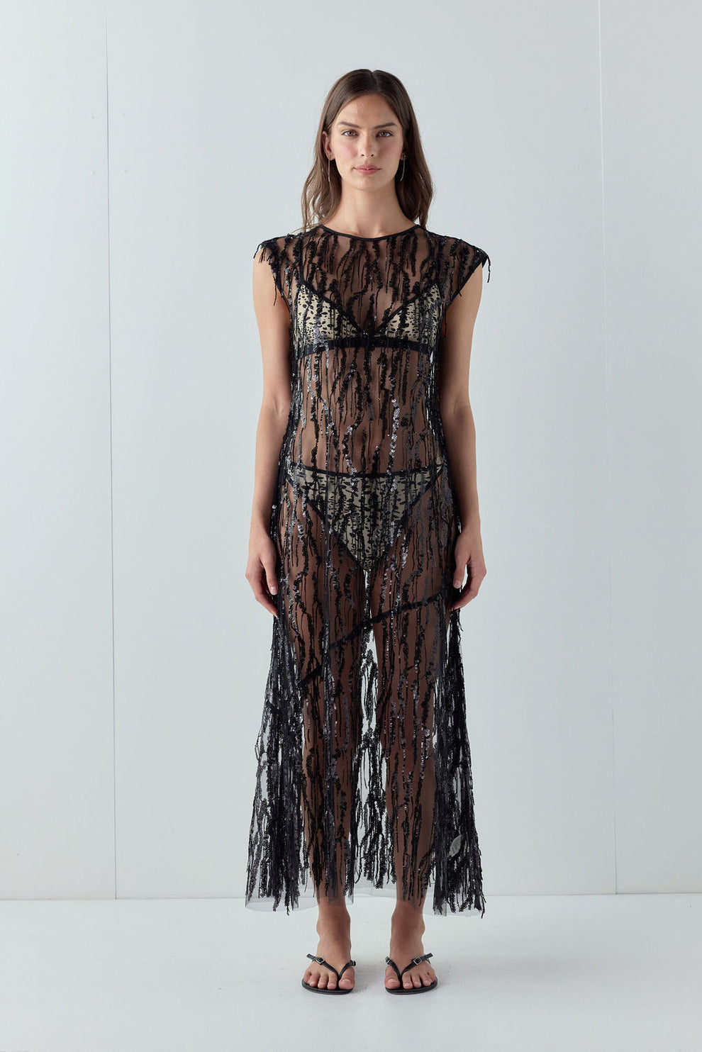 Grace Sequin Maxi Dress Black - size:Angelina:AU 6 / US 2