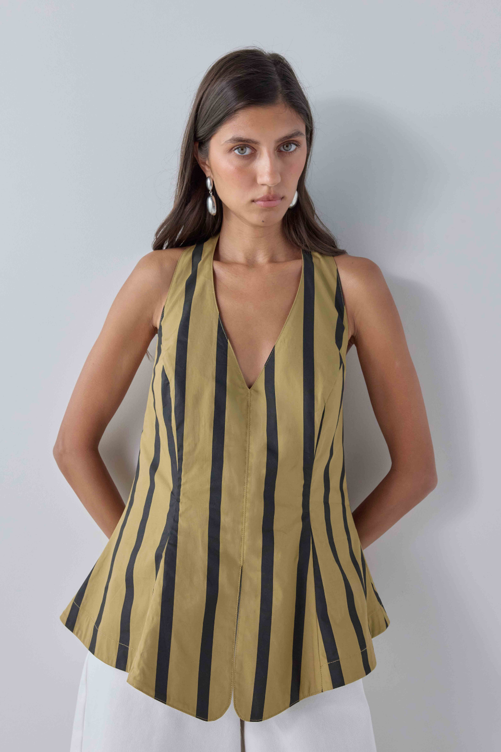 Dalia Top Tan Stripe 