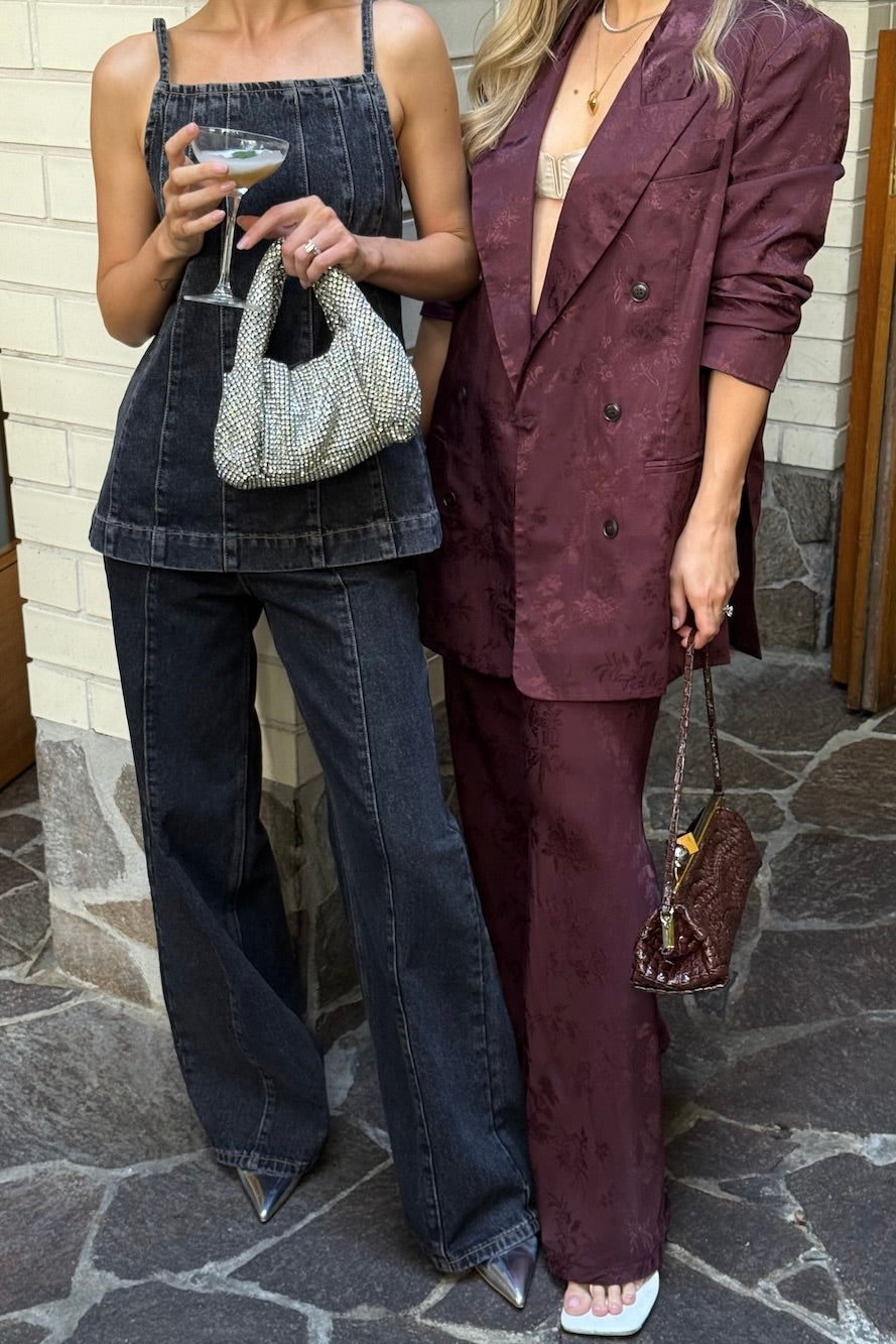 Kyra Jacquard Blazer Wine