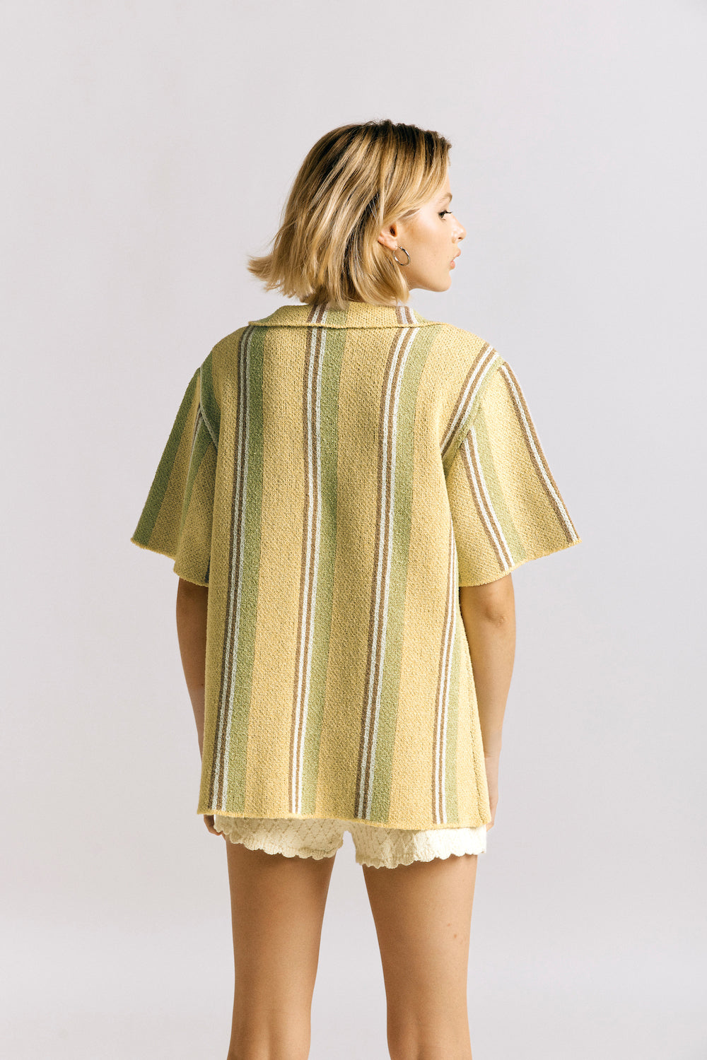 Harlow Knit Shirt Yellow Stripe
