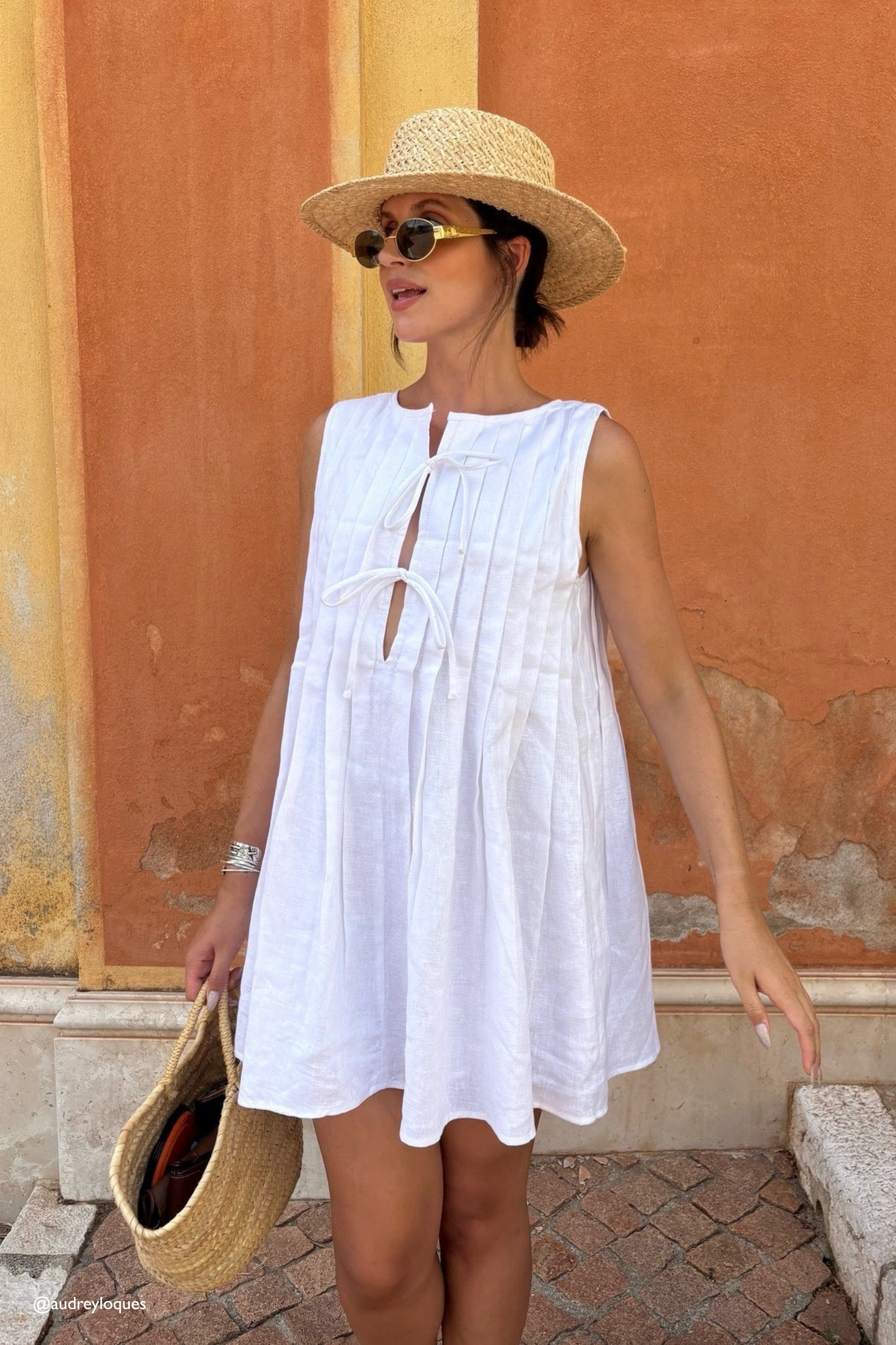 Valeria Linen Mini Dress White VRG GRL Valeria Linen Mini Dress White VRG GRL