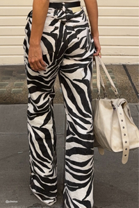 Manon Mid Rise Denim Jeans Zebra
