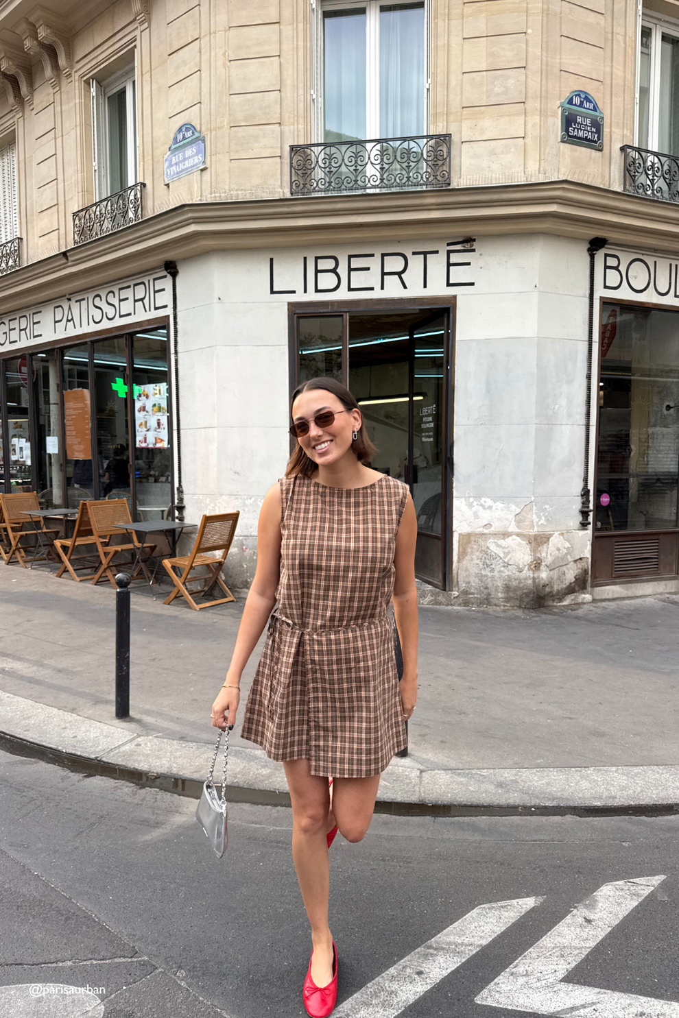 Presley Mini Dress Brown Check – VRG GRL