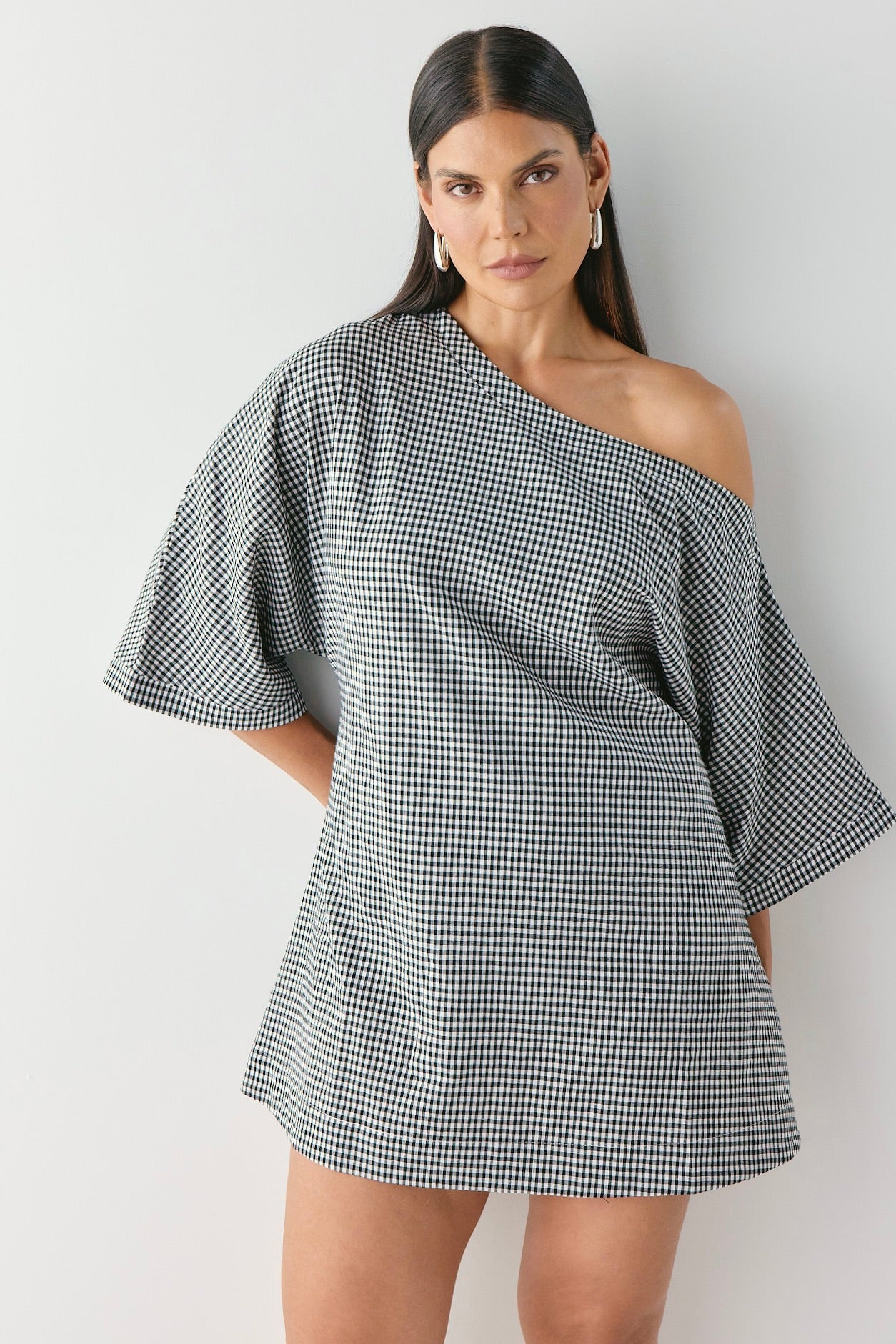 Mara Mini Dress Black Check – VRG GRL