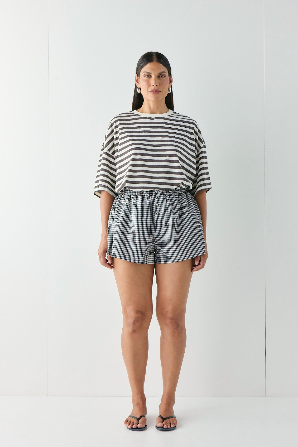 Eira Shorts Black Check - size:Pala:AU 12 / US 8