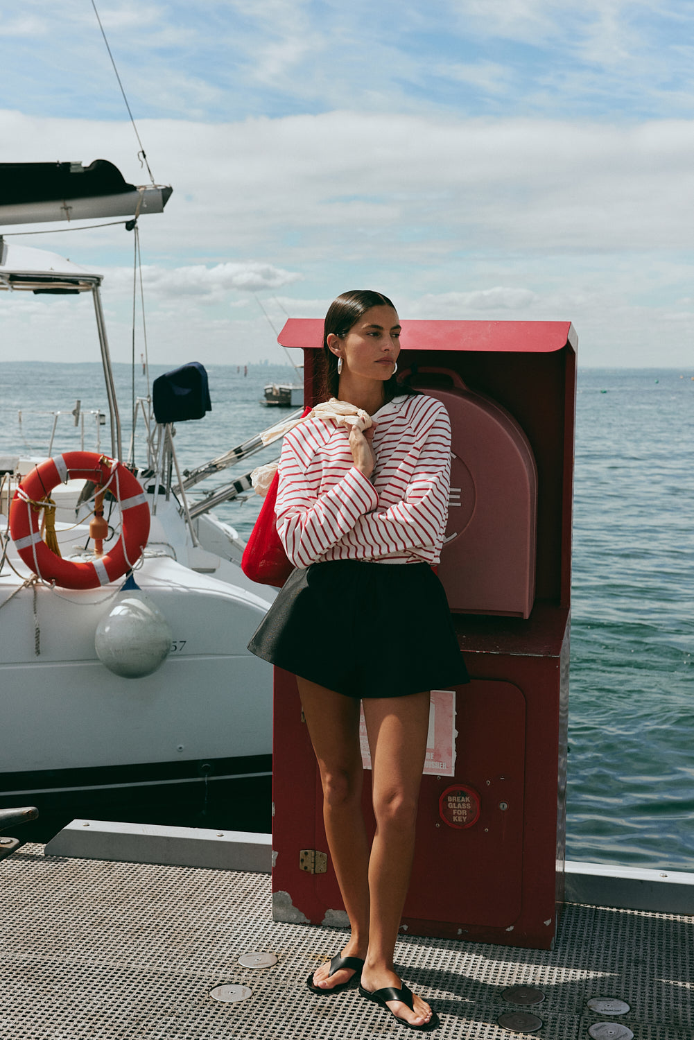 Blair Long Sleeve Tee Red Stripe - size:Sophia:AU 8 / US 4