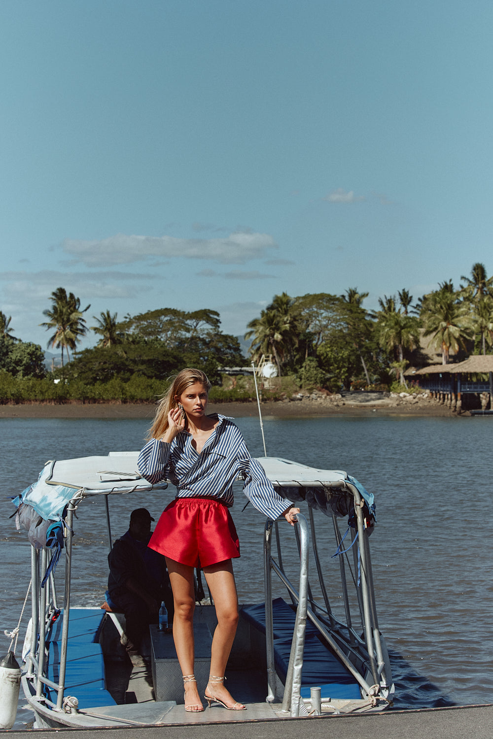 Vale Shirt Cobalt Stripe - size:Greta:AU 6 / US 2