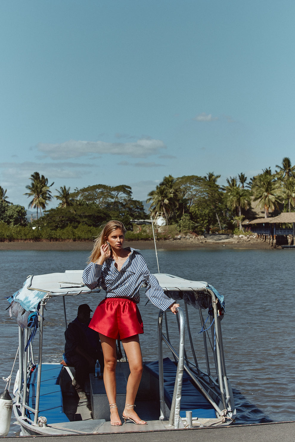 Vale Shirt Cobalt Stripe - size:Greta:AU 6 / US 2
