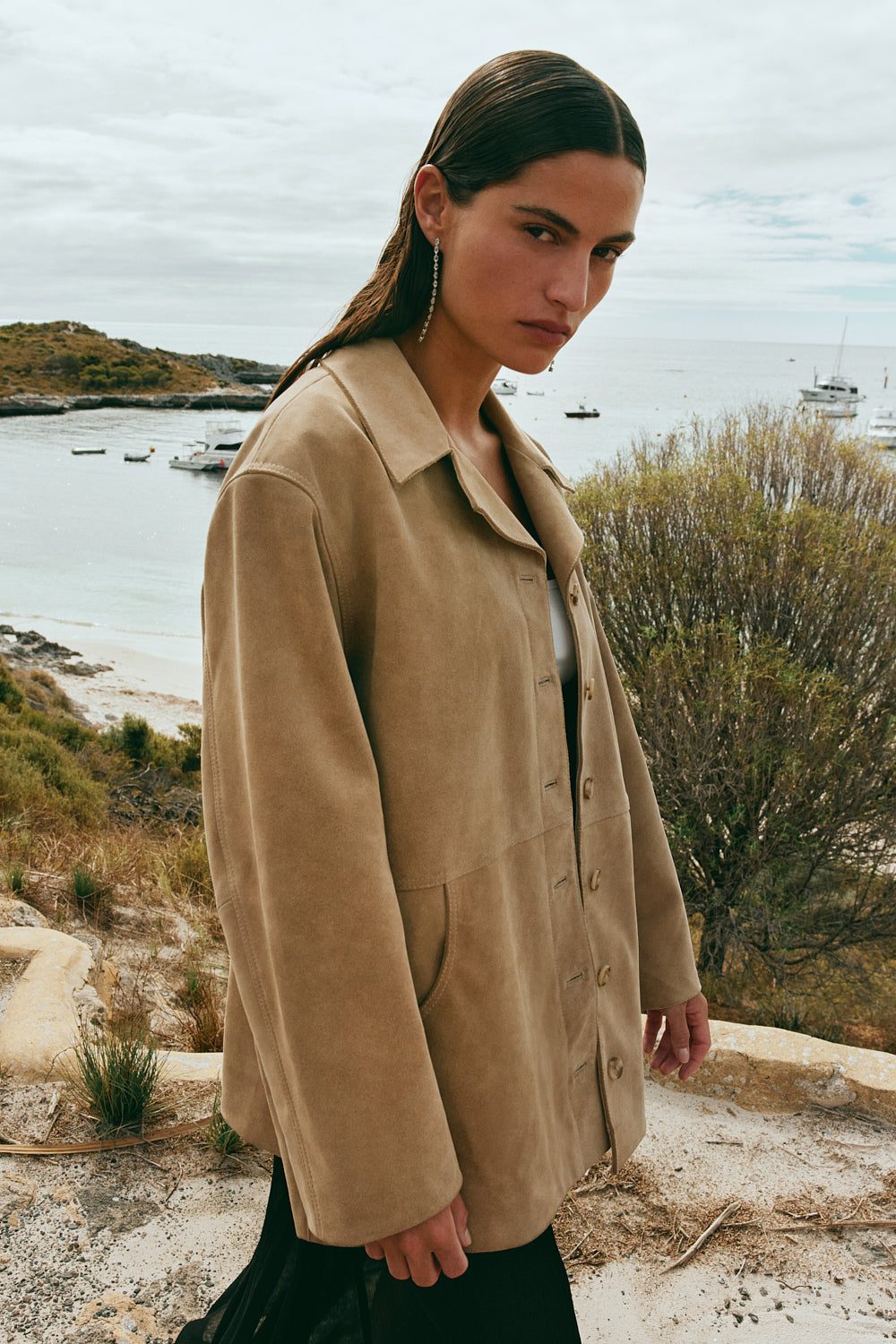 Preston Suede Jacket Camel 