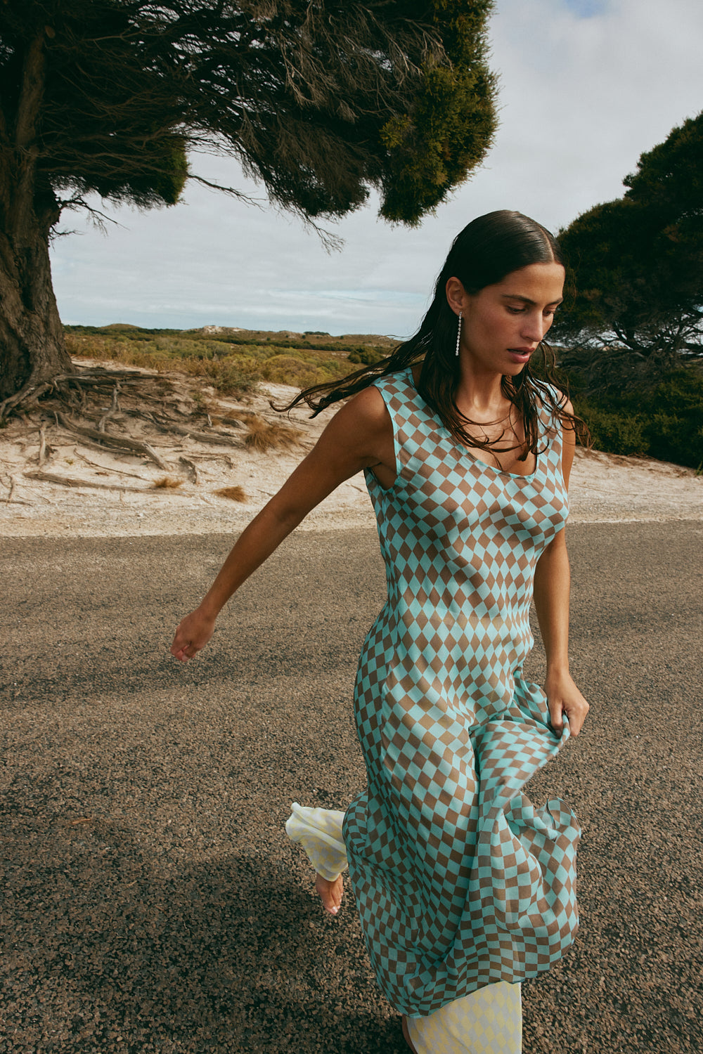 Alora Sheer Maxi Dress Anais