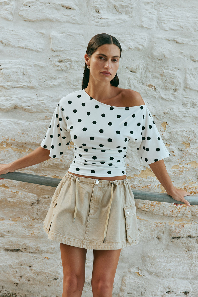 Reiley Denim Mini Skirt Ecru - size:Sophia:AU 8 / US 4