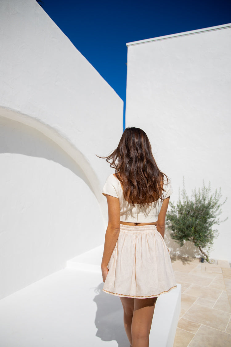 VRG GRL San Marco Linen Mini Skirt // Natural