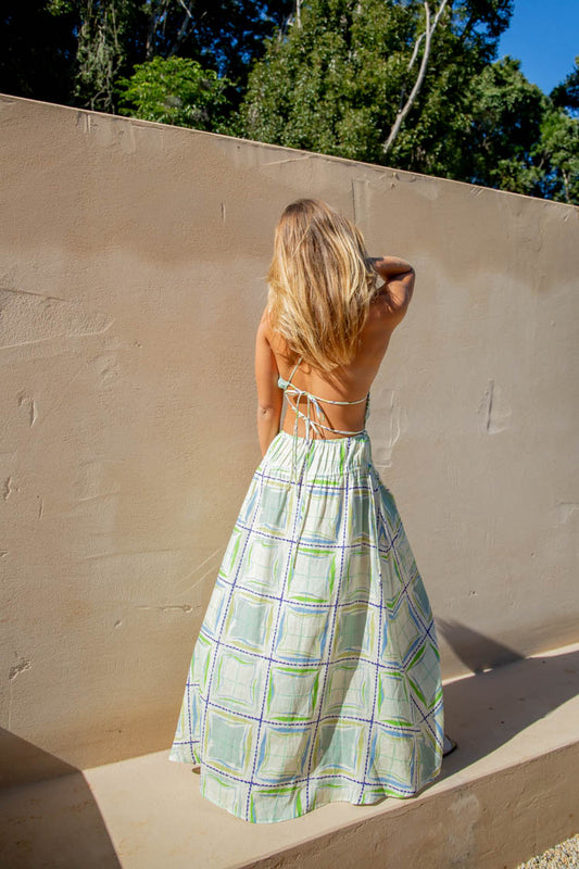 VRG GRL Te Amo Linen Maxi Dress // Sage