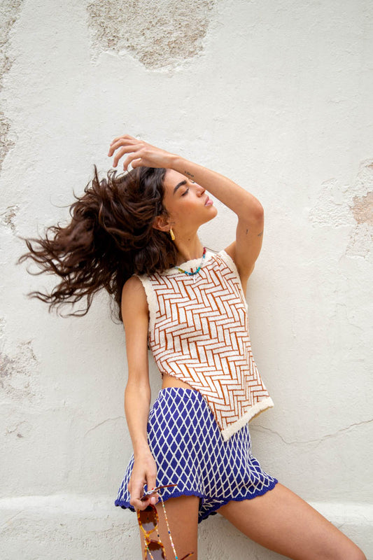 VRG GRL Isamaya Knit Top // Natural