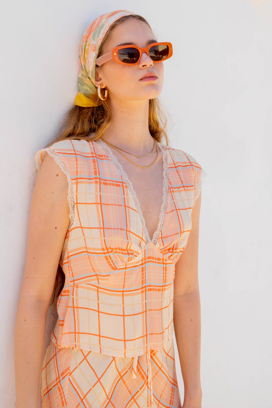 VRG GRL Vintage Lover Tie Back Top // Sorbet