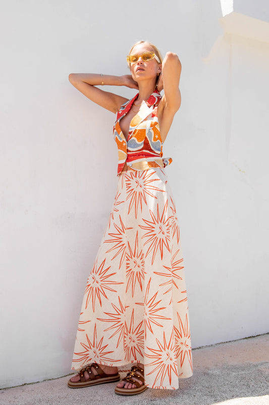 VRG GRL Senorita Linen Vest // Sunset Hour