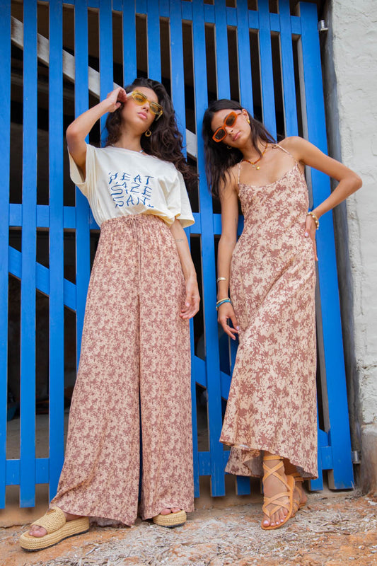 VRG GRL Persia Bias Cut Pants // Tan