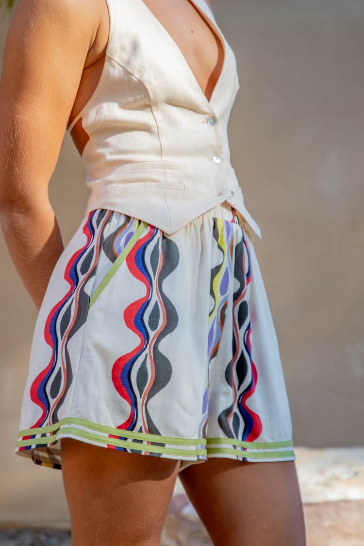 VRG GRL Introspective Linen Shorts // Swirl