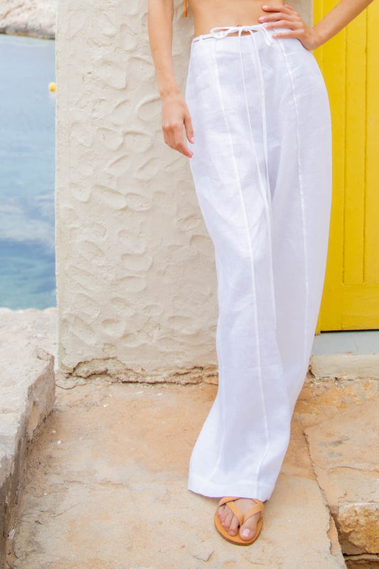 VRG GRL Delilah Linen Pants // White