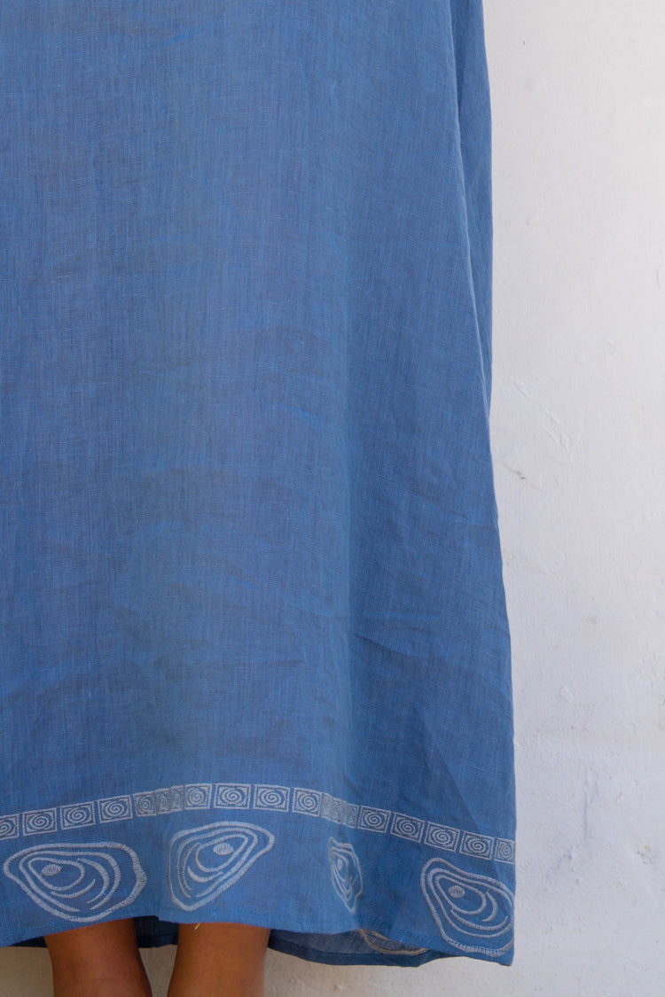 VRG GRL Francesca Linen Midi Dress // Blue