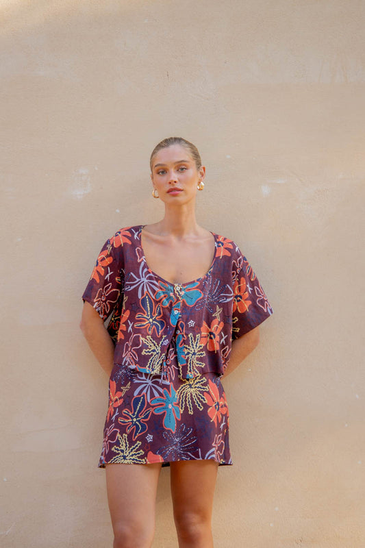 VRG GRL Byzance Linen Smock Top // Exotica