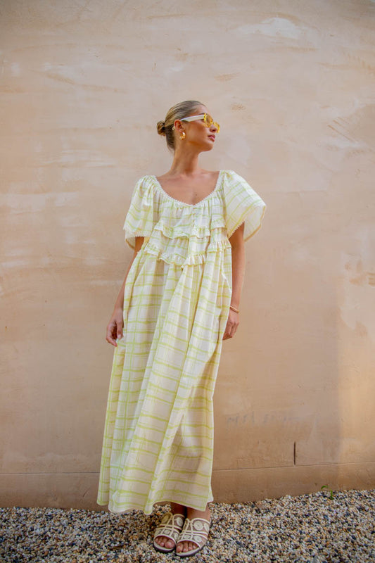 VRG GRL La Prairie Smock Midi Dress // Check