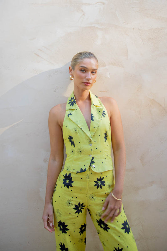 VRG GRL Senorita Linen Vest // Fleurette