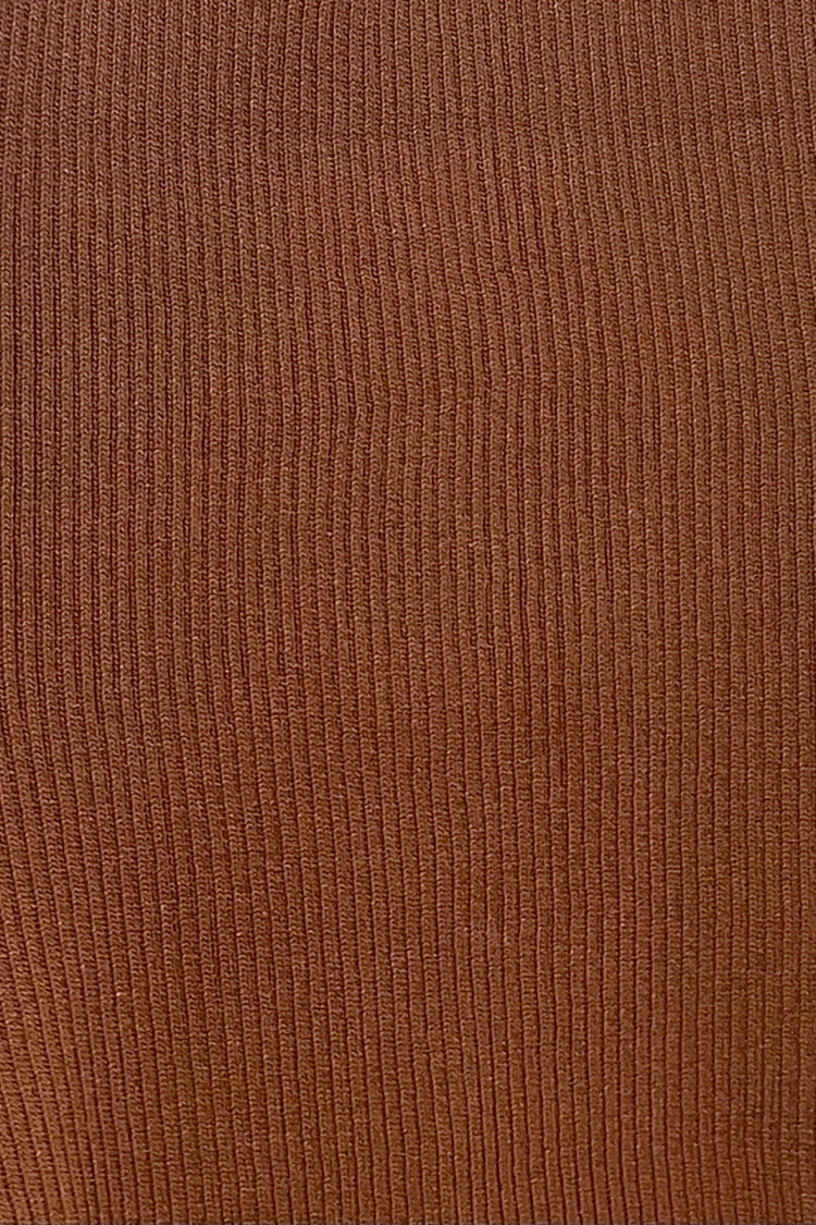 VRG GRL Blusher Knit Top // Brown