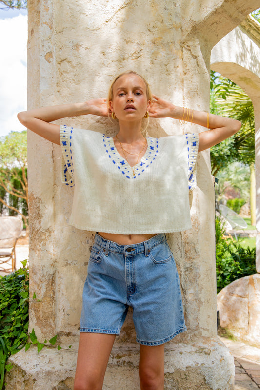 VRG GRL Biarritz Knit Top // White