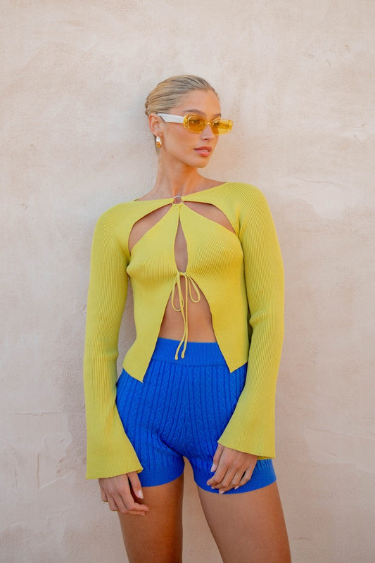 VRG GRL Brooklin Knit Top // Lime