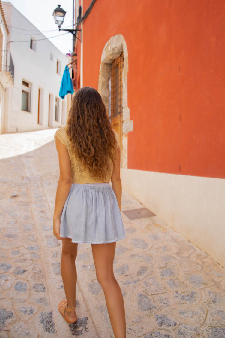 VRG GRL San Marco Linen Mini Skirt // Slate
