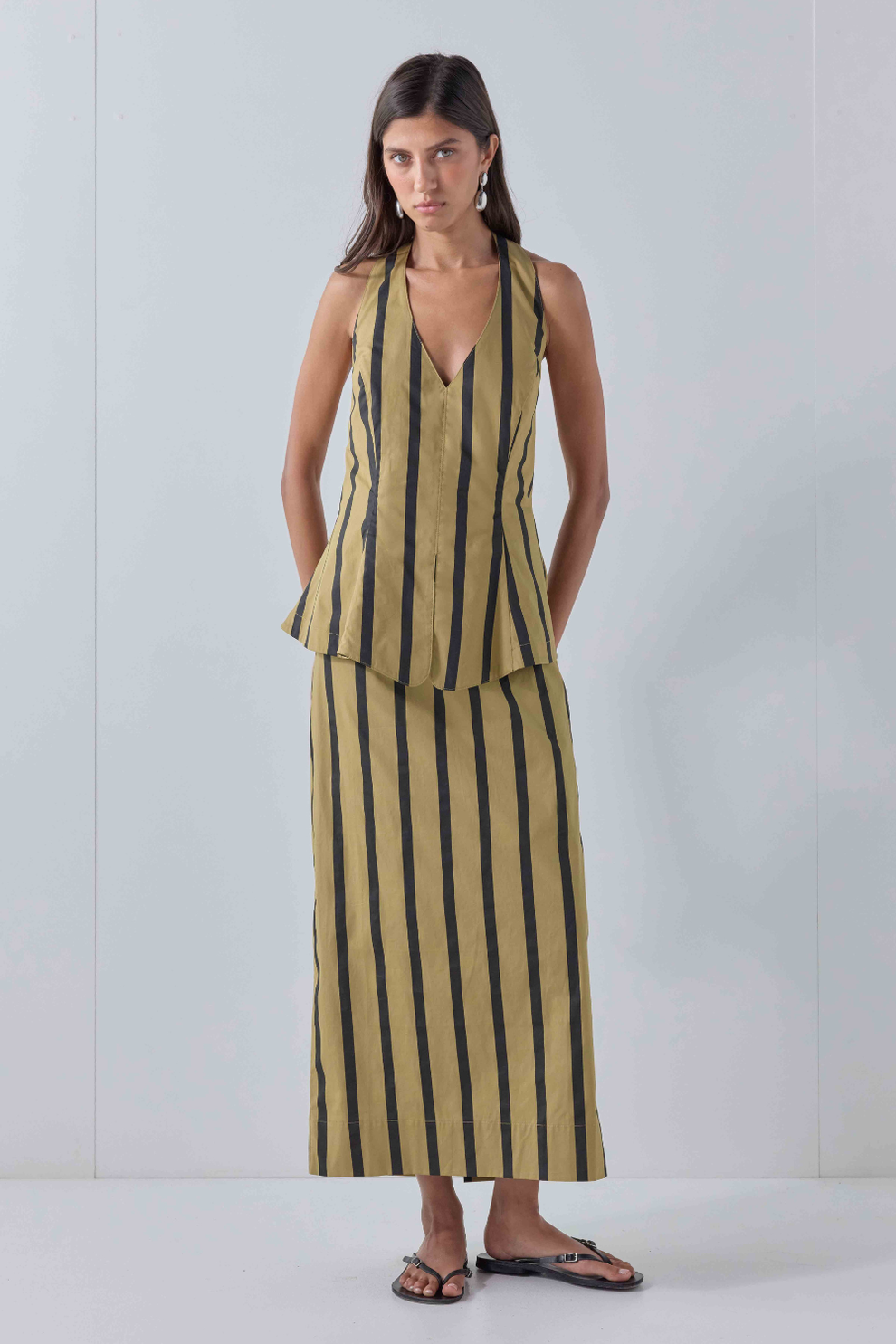 Dalia Top Tan Stripe 