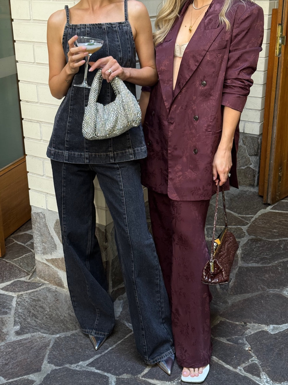 Kyra Jacquard Blazer Wine