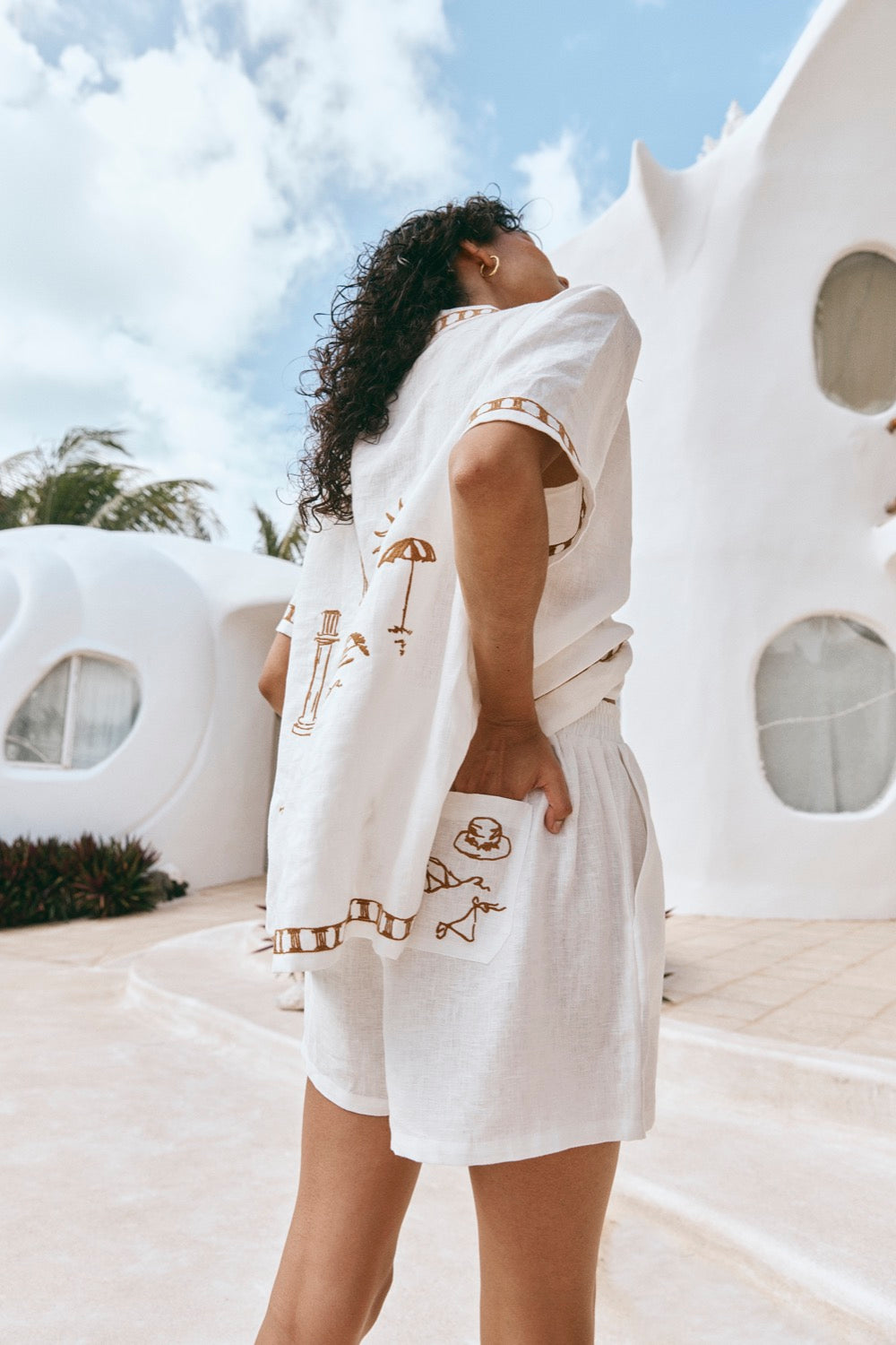 Celine Linen Shorts Skyros