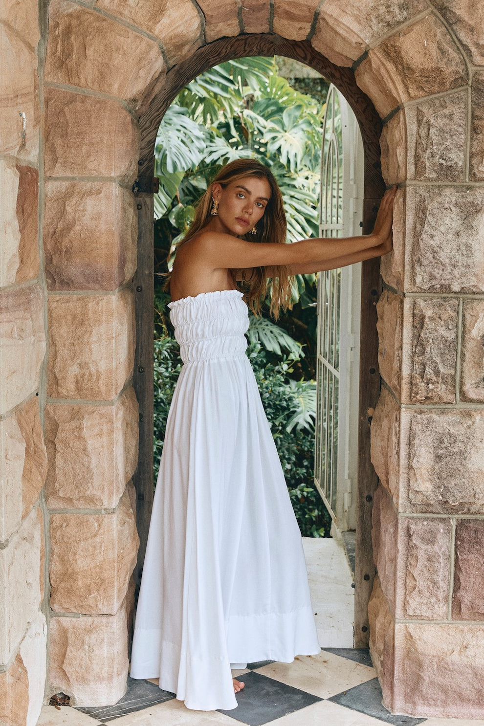 long white beach dress Eliana Maxi Dress White – VRG GRL