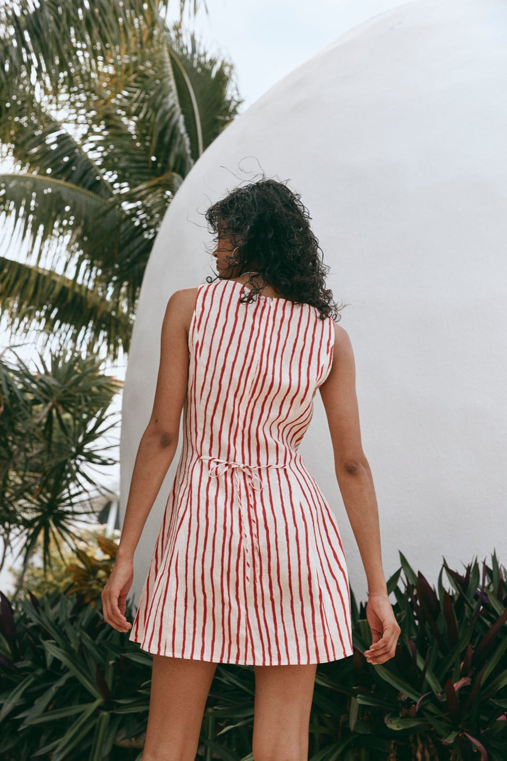 Chloe Linen Mini Dress Stripe VRG GRL Chloe Linen Mini Dress Stripe VRG GRL