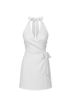 Lo Linen Mini Dress White  VRG GRL