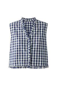 Phoebe Vest Top Navy Check
