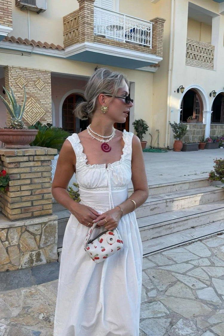 – VRG GRL Midi White Silhouette French Dress