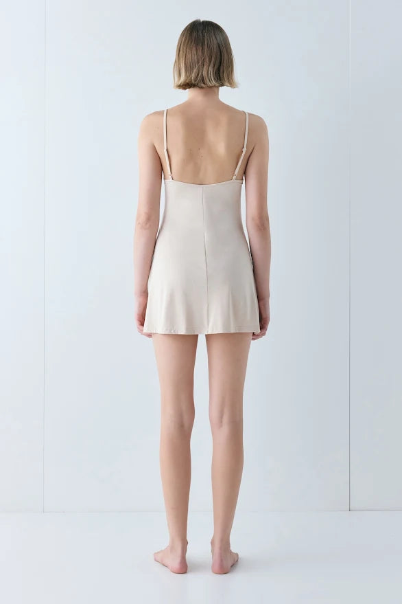Carrie Mini Slip Dress Nude