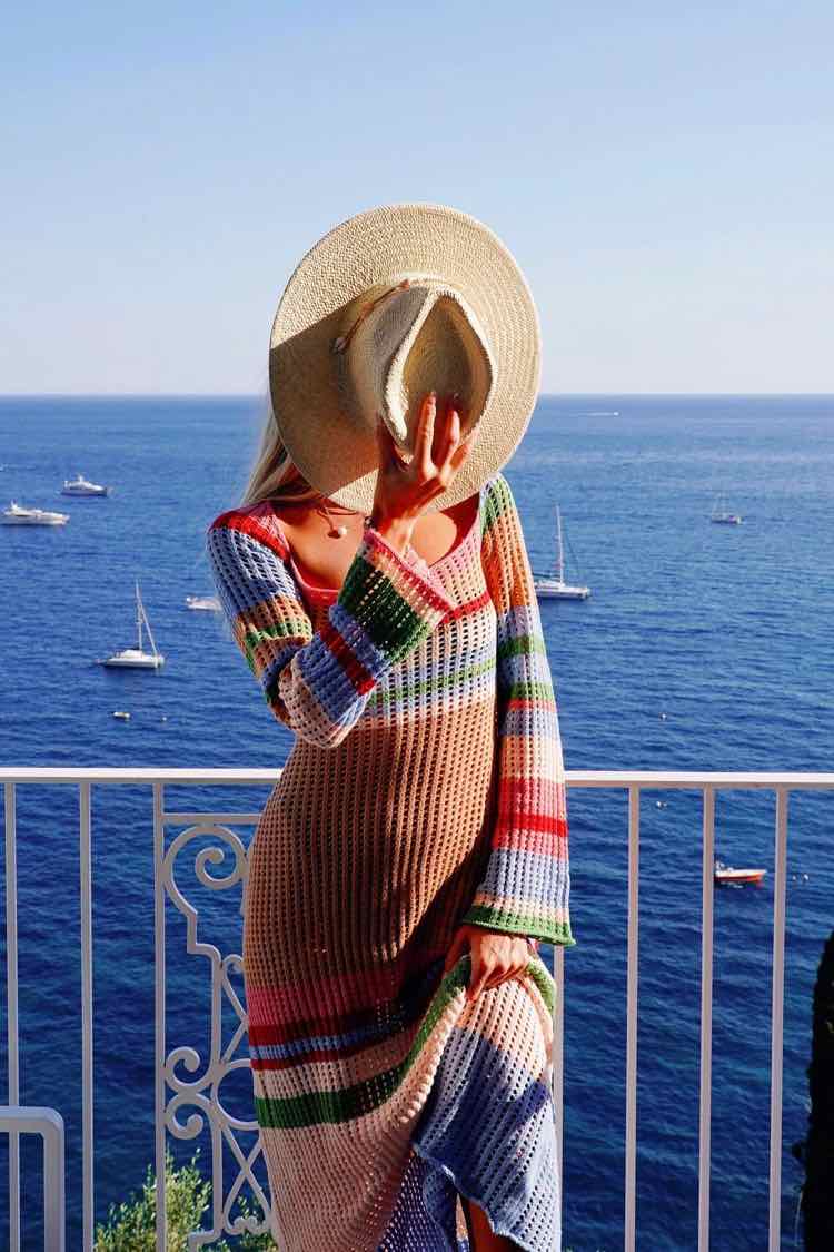 VRG GRL Work Of Art Crochet Maxi Dress // Multi
